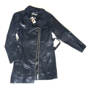 IMAN black leather jacket small *new w/tag*